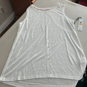 White Calvin Klein performance tank.